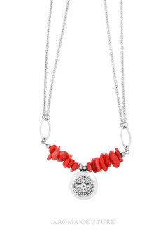 Adelle Red Jase Diffuser Necklace 16”