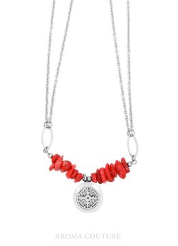 Adelle Red Jase Diffuser Necklace 16”