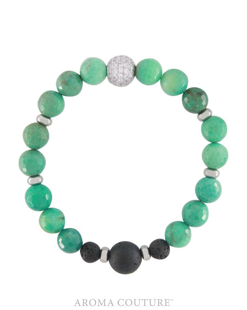 Chrysoprase Lava Diffuser Bracelet Small