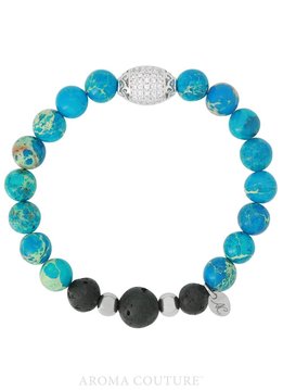Ocean Blue Jasper/Lava Diffuser Bracelet Small