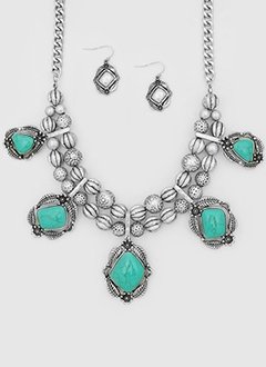 Chunky Silver with Turquoise Stones