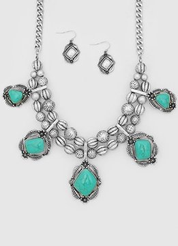 Chunky Silver with Turquoise Stones
