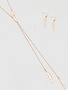 Long Rose Gold Necklace with Feathers
