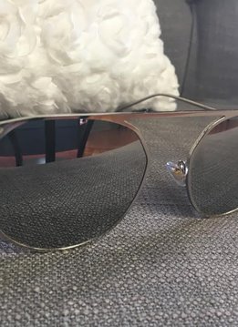 Trendy Silver Thin Framed Sunglasses.