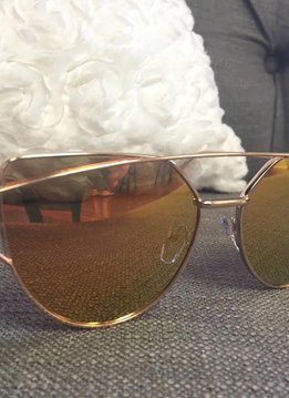 Gold Framed Sunglasses with Orange Reflective Lenses