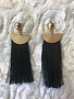 Gold and Black Fringe Tassel Earring