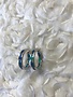 Sterling Silver Blue Opal Hoop Earrings