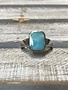 Sterling Silver and Larimar Rectangle Ring, Size 6