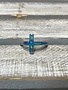 Sterling Silver Ring with Blue Opal Cross, Size 7