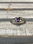 Sterling Silver with White Opal and Purple Stone Ring, Size 6