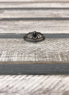 Sterling Silver Ring with black onyx, Size 5