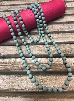 Handmade Matte Turquoise Bead Wrap Necklace