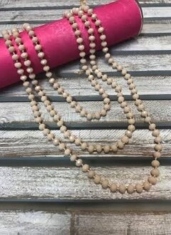 Handmade Blush Crystal Bead Wrap Necklace