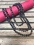Handmade Matte Blue Marbled Bead Wrap Necklace