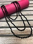 Handmade Medium Black Crystal Bead Wrap Necklace