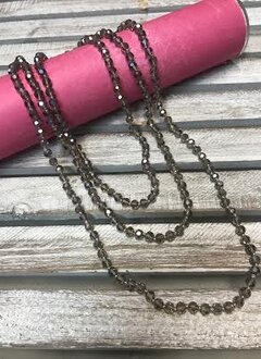 Handmade Medium Silver Crystal Bead Wrap Necklace