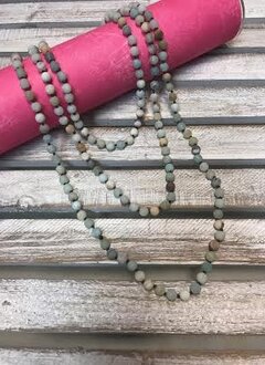 Handmade Medium Matte Amazonite Bead Wrap Necklace