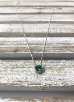 May Halo Birthstone Necklace