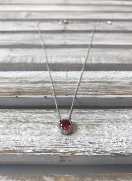 January Halo Birthsotne Necklace