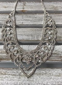 Sparkly Rhinestone Chandelier Heart Necklace