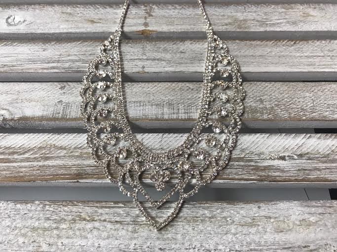 Sparkly Rhinestone Chandelier Heart Necklace