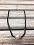 Handmade Black Crystal Choker with Freshwater Pearl