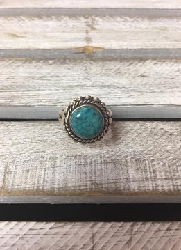Sterling Silver Chunky Turquoise Ring, Size 9
