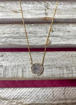 Cubic Zirconia Gold Pave Necklace