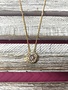 Cubic Zirconia Gold Necklace with Round Pendant