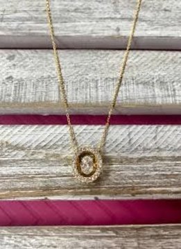 Cubic Zirconia Gold Necklace with Dancing Diamond Pendant