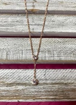 Cubic Zirconia Rose Gold Y Necklace