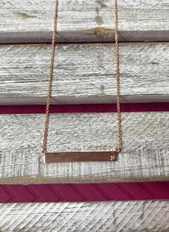 Rose Gold Plated Necklace with Bar Pendant