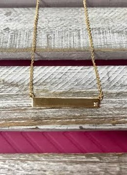 Gold Plated Necklace with Bar Pendant