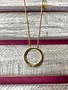 Cubic Zirconia Gold Necklace with Circle Pendant