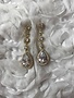 Cubic Zirconia Gold Tear Drop Dangle Earring