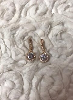 Rose Gold Cubic Zirconia Vintage Earrings