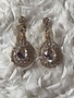 Gold Dangle Earring with Tear Drop  Rhinestone with Round