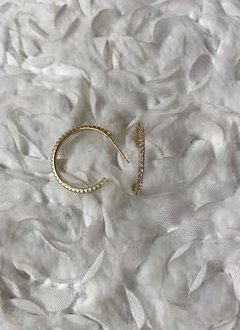 Sterling Silver Gold Plated Hoop Cubic Zirconia Earrings