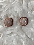 Rose Gold Square CZ Sterling Micro Pave Stud Earrings