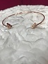 Rose Gold Plated Triangle Bangle with Cubic Zirconia