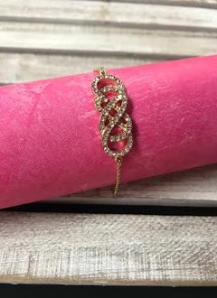 Gold Adjustable Bracelet with Braided Front