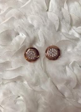 Rose Gold Round Stud Earrings with Cubic Zirconia Diamonds