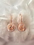 Rose Gold Plated Earrings with Round Morganite Diamond