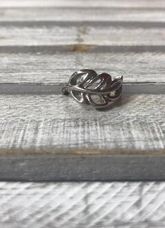 Stainless Steel Leaf Ring, Size 9