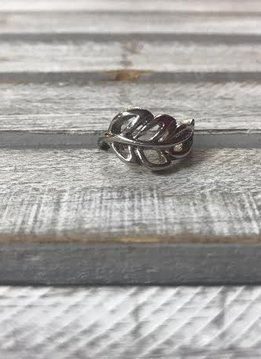 Stainless Steel Leaf Ring, Size 9