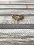 Stainless Steel with Gold Plating and Cubic Zirconia, Size 8