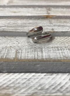 Stainless Steel Double Ring, Size 8