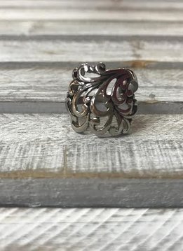 Stainless Steel Multiple Swirl Ring, Size 6
