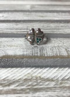 Stainless Steel Four Leaf Clover Ring, Size 7