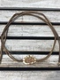 Tan Wrap Choker with Beaded Middle